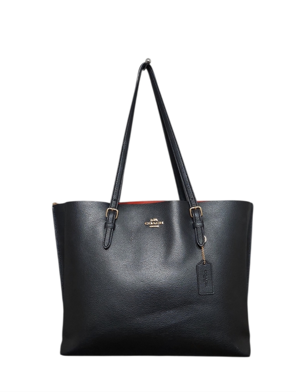 Coach Mollie Three Compartment Center Zip Black Leather Tote No. 1671 - Picture 2 of 10